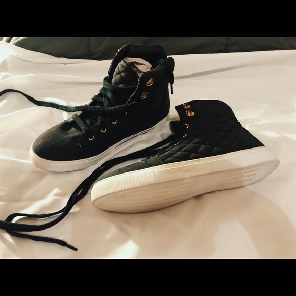 Shoes - Black & Gold -High Tops